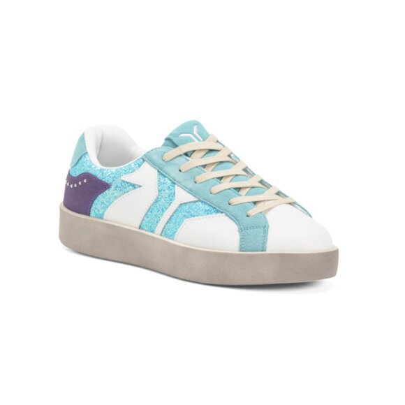 CULTURE OF BRAVE White/Blue Leather And Glitter Wing Play Sneakers